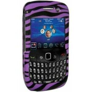 AMZER Zebra Print Purple Snap Hard Case Cover for BlackBerry Curve